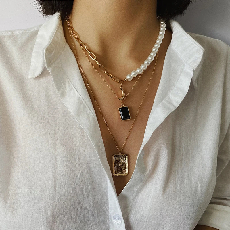 Gold Toggle Clasp Boho Necklace Small Baroque Pearl Genuine Necklaces for Women | Украшения и аксессуары