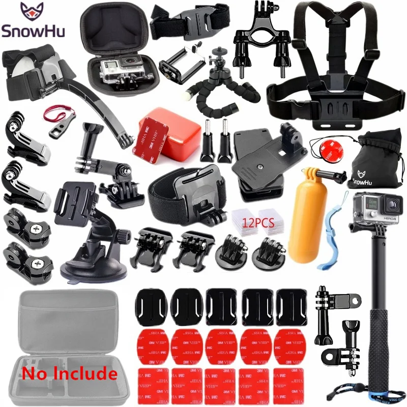SnowHu селфи-Палка для GoPro hero 8 7 6, Спортивная Экшн-камера Go Pro, комплект аксессуаров для Xiaomi Yi 4k mijia, сумка для хранения, чехол GS98 - Цвет: GS98B