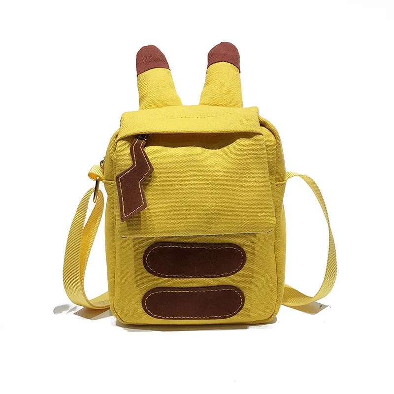 

One-shoulder cartoon cute shape Canvas Soft Edition Simple Leisure Fashion Zipper Unisex Casual occasion Mobile phone bag