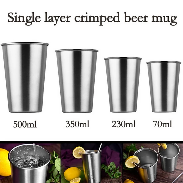 350 500ML Stainless Steel Cups with Juice Beer Glass Portion Cups