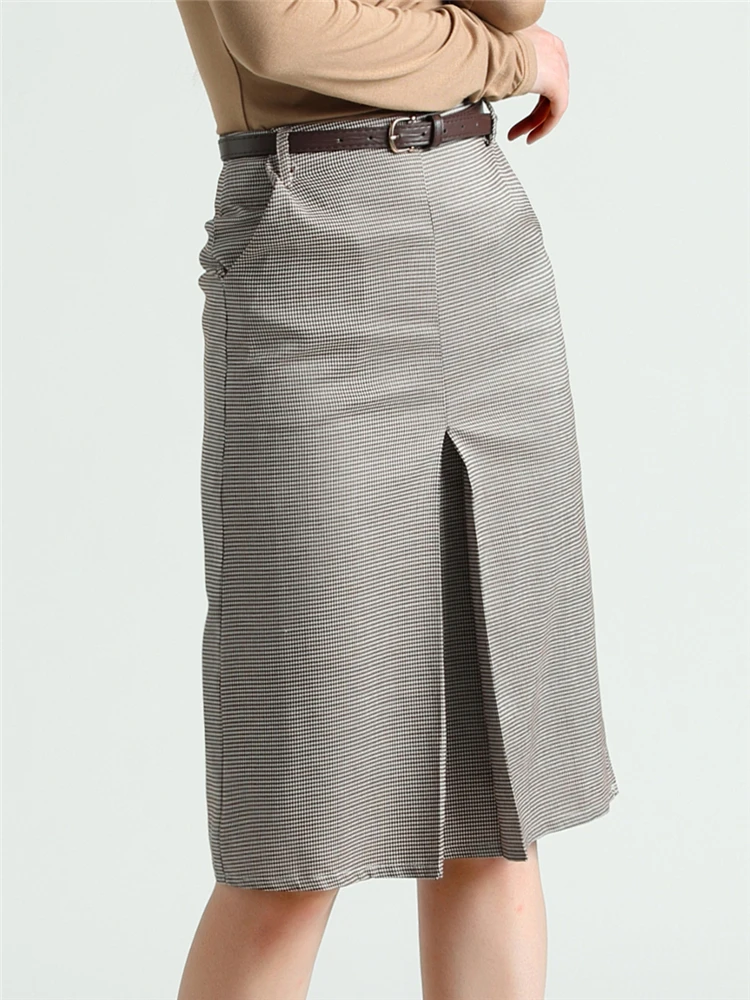 Colorfaith осень зима Женская юбка Империя прямые бедра пояса до колена офисные женские модные женские юбки SK6061