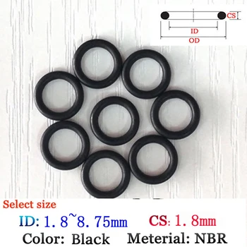 

Rubber O-Ring CS1.8mm Fluoro Washer Seals Plastic gasket Silicone ring film oil and water seal gasket NBR material black O-Ring