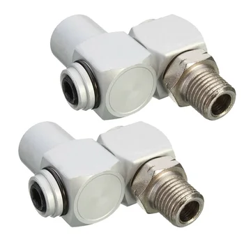 

4 Pieces 1/4inches Universal 360 Swivel Air Hose Connector Adapters Improvements Aluminum Tool Parts