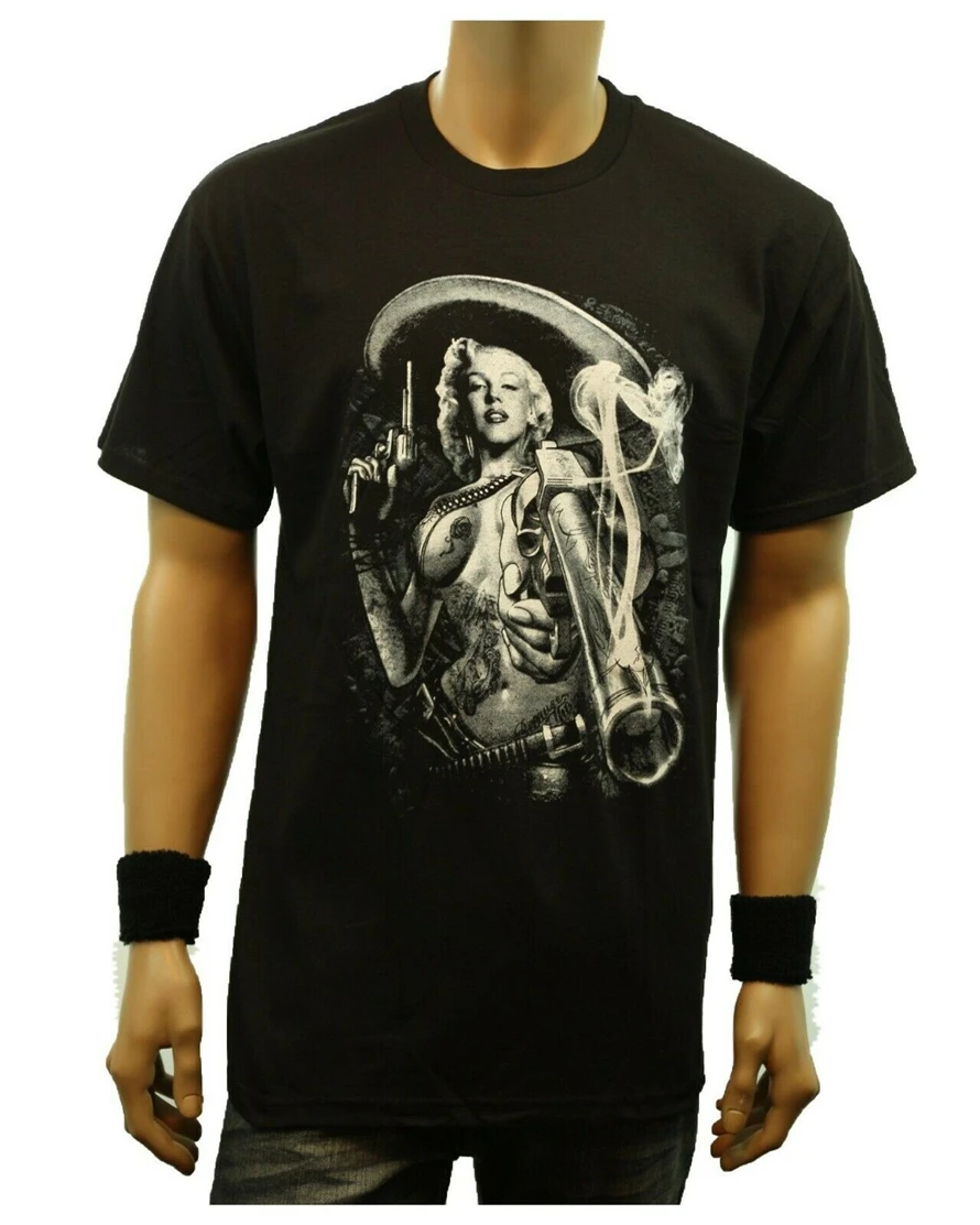 Мэрилин Монро ковбойская шляпа Печатные Футболки с рисунками модные хип хоп