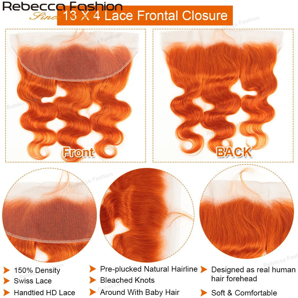 Rebecca Brazilian Straight Hair 613 Blonde Lace Frontal Closure 13x4 Ear To Ear Frontal 100% Remy Human Hair Lace