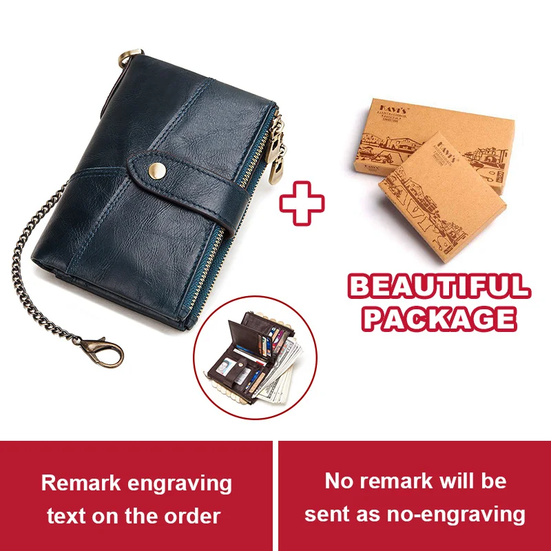 Chain and BOX KAVIS, сделай сам, гравировка, Rfid, мужской кошелек, Cuzdan, с цепочкой, кошелек для монет, короткий, мужской, сумка для денег, держатель для карт, маленький, Portomonee - Цвет: Chain and BOX