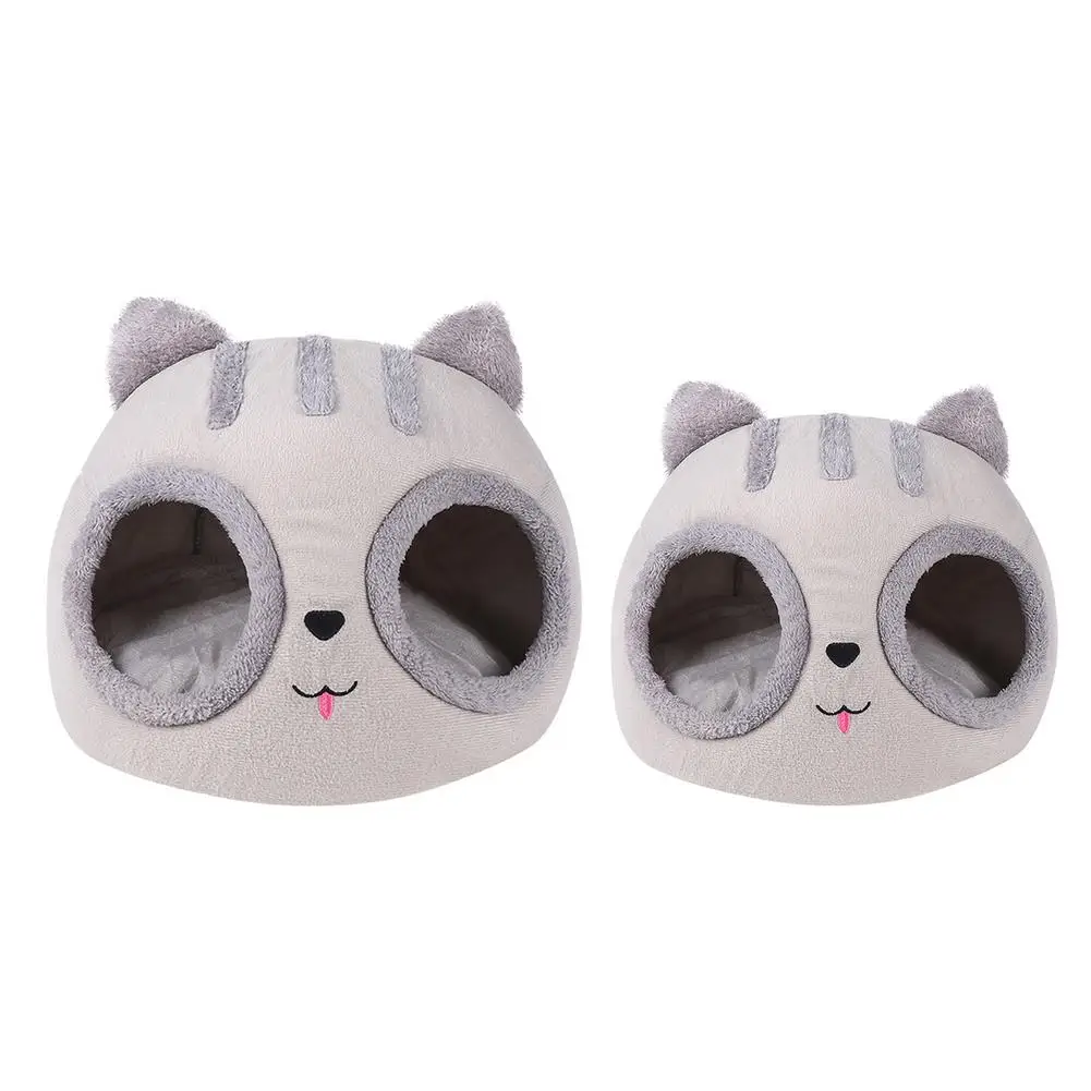

L/S Sizes Cat Bed Cave Puppy Cat House Small Dog Nest Soft Covered Cat Bed Cat Head Shaped Pet Kitten Hut Pet Sleeping Houses