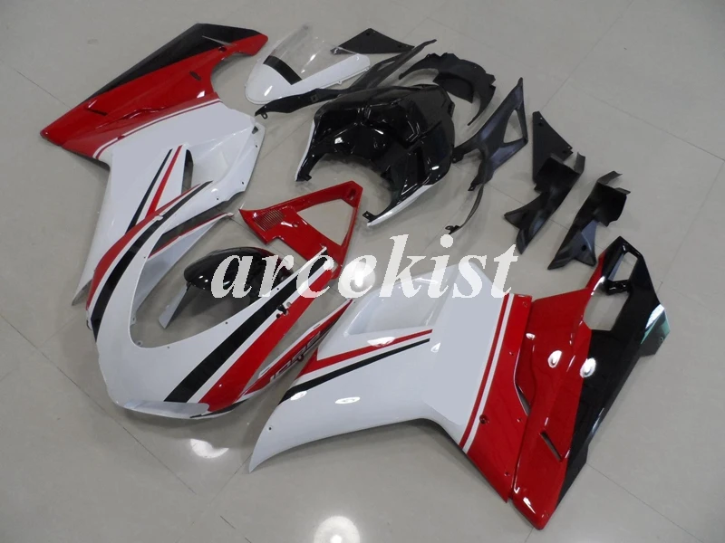 Литьевая Форма ABS мотоцикл обтекатели комплект подходит для Ducati 848 evo 1098 1198 1098s Кузов Набор на заказ красный черный белый