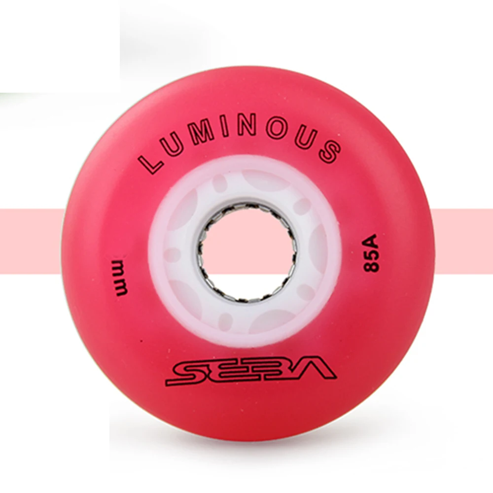 Inline Skates Tyres 8PCS Original SEBA LUMINOUS LED Wheel 85A 62 64 68 70 72 76 80mm Flash Skate Wheels Lighting Sliding Roller Slalom Patine