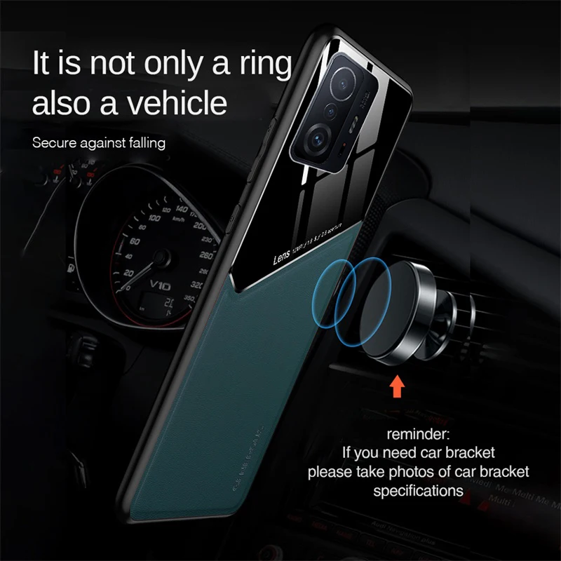 flip phone case xiomi 11t pro case leather texture car magnetic holder cover for xiaomi 11t mi11t mi 11 t pro xiaomi11t soft frame protect coque waterproof phone bag