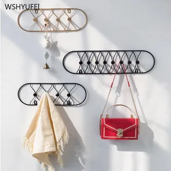 

1pcs wrought iron coat hook wall-mounted creative wall bag hook simple doorway storage clothes hat hook bathroom supplies