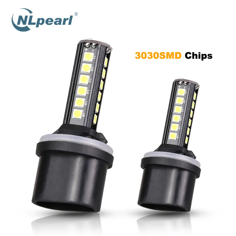 NLpearl 2x Противотуманные фары Дневные Фары Лампы H11 Led 3000K 3030SMD 6500K H27 881 880 Led H3 H4 H7 светодиодная 9005 HB3 9006 HB4 H9 H8 светодиодная лампа противотуманных фар 12V