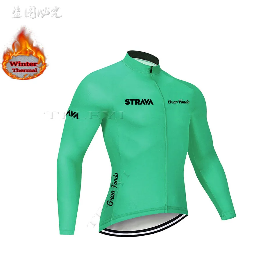Велоспорт Джерси Strava Длинная зимняя теплая флисовая одежда велосипед MTB велосипедная Одежда Майо Ropa Ciclismo Hombre 20D гель - Цвет: 2