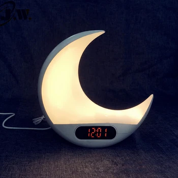 

New Wake up Light LED Alarm Clock Digital Snooze Clock Colorful Night Lamp Sunrise Simulation with FM Radio Remote Control
