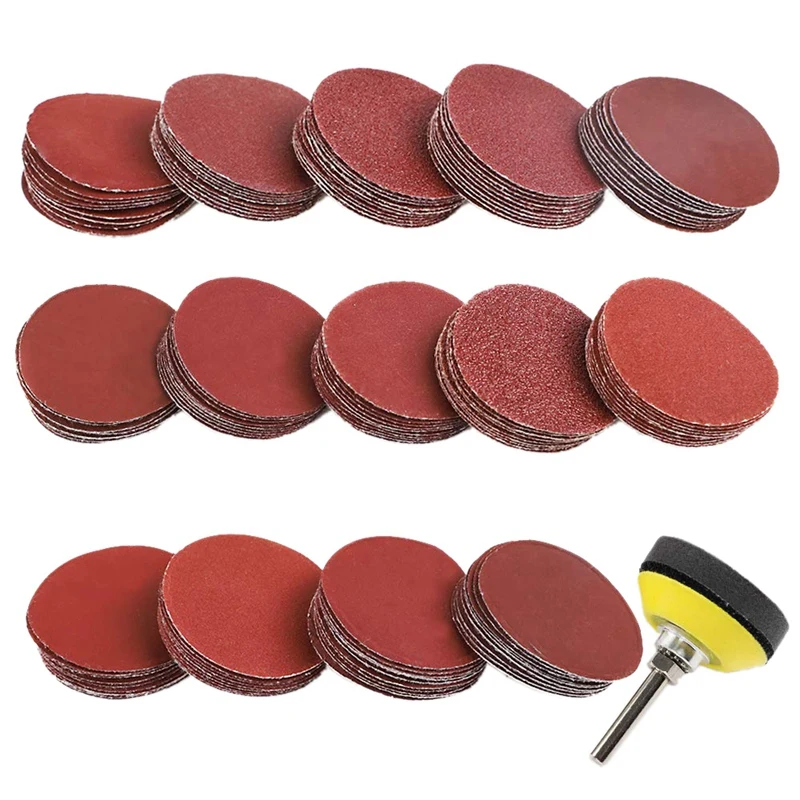 140Pcs 2 Inch Sanding Discs Pad Kit for Drill Grinder Rotary Tools with 1/4 Backer Plate Shank and Soft Foam Buffering | Инструменты