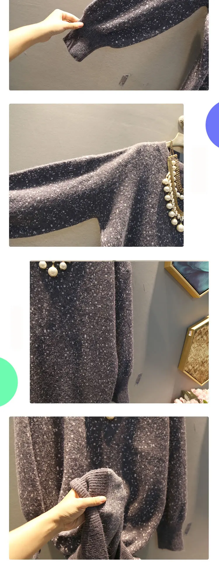 XITAO Tide Sequin индивидуальное трикотажное платье для женщин, плюс размер, Корейская Свободная Женская одежда, осенний и зимний пуловер ZLL4449