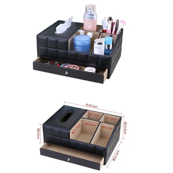 

European Style Creative Desktop Remote Control Cosmetics Induction Bedroom Dresser Make - Up Storage Tissue Box
