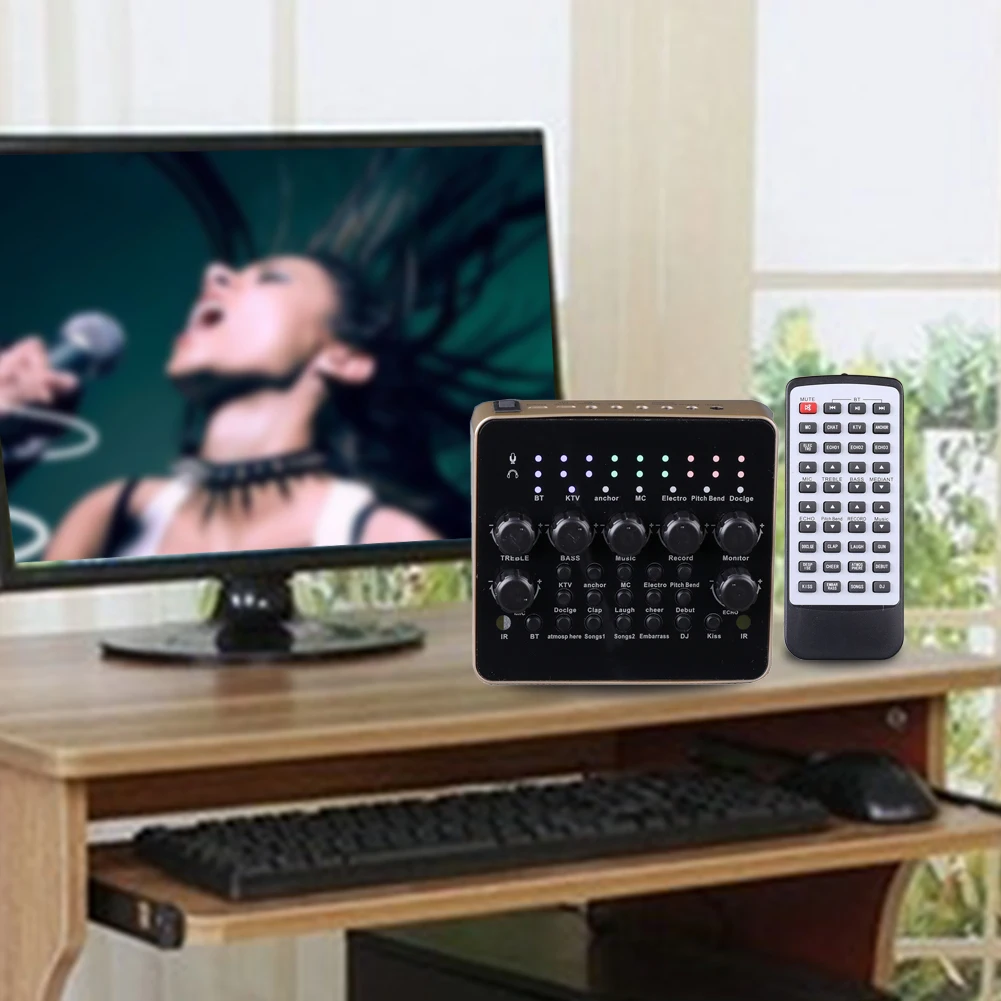 

Recording 3D Live Broadcast External Adjustable Computer Mobile Phone Mixer KTV Microphone Sound Card Audio USB Port Singing