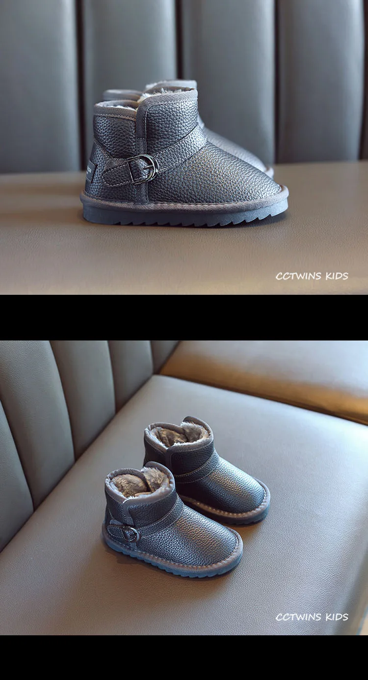 CCTWINS/детская обувь; коллекция года; зимняя модная обувь из искусственной кожи для девочек; брендовые зимние ботинки для мальчиков; Детские теплые ботильоны; SNB116