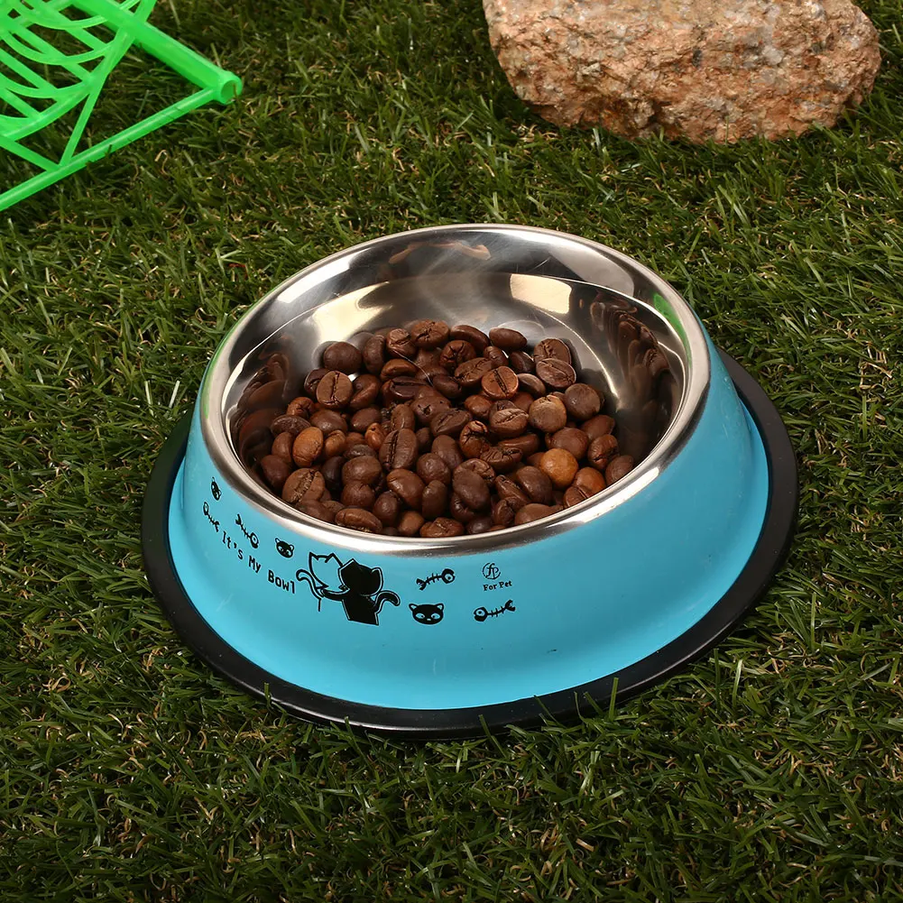 

Plates Container Pet Bowl Cat Feed Stainless Steel Dog Drinking Household Colorful Feeder