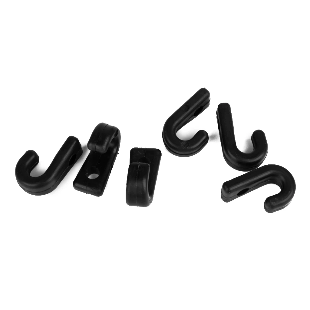 6x Nylon Lashing Bungee J Hooks Rigging Accessories For Boat Kayak Canoe