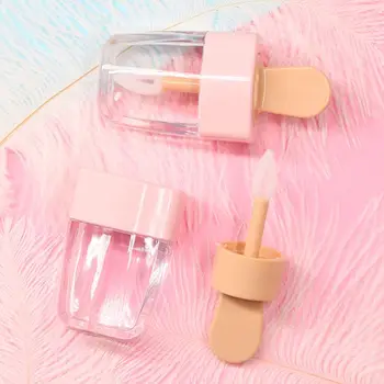 

3.2x6.8cm 3.2x6.8cm Sweet Ice Cream Shape Mini Lip Gloss Tube Empty Lip Balm Container With Pink Lid Rubber Inserts Lipstick