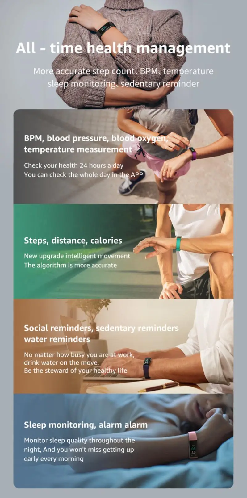 S5 Plus Smart Bracelet Heart Rate Blood Pressure Health Waterproof IP68 Smart Watch S5 Sport Watch Wristband Fitness Tracker MAN