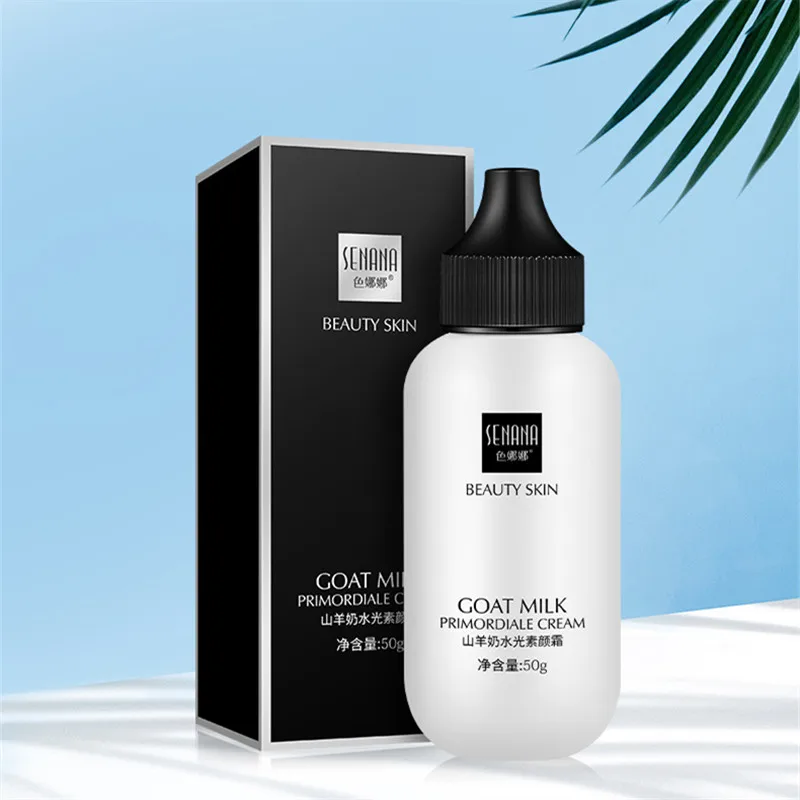 

SENANA Natural Primer Goat Milk Base Face Cream Water Light Isolated Concealer Refreshing Brighten Make up Cosmetics