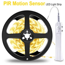 PIR Sensor LED Strip 5V 0.5M~5M Waterproof Motion Sensor Lamp Battery Switch USB Led Strip Light Night Kitchen Bedroom Lighting