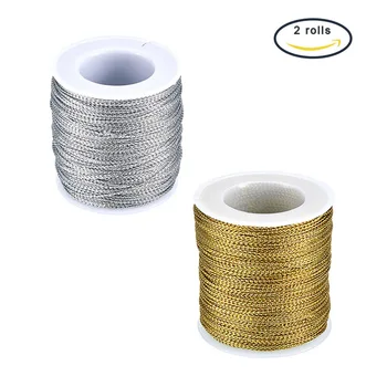 

1 Set Jewelry Braided Thread Metallic Cords Mixed Color Diameter 2mm 100m/roll