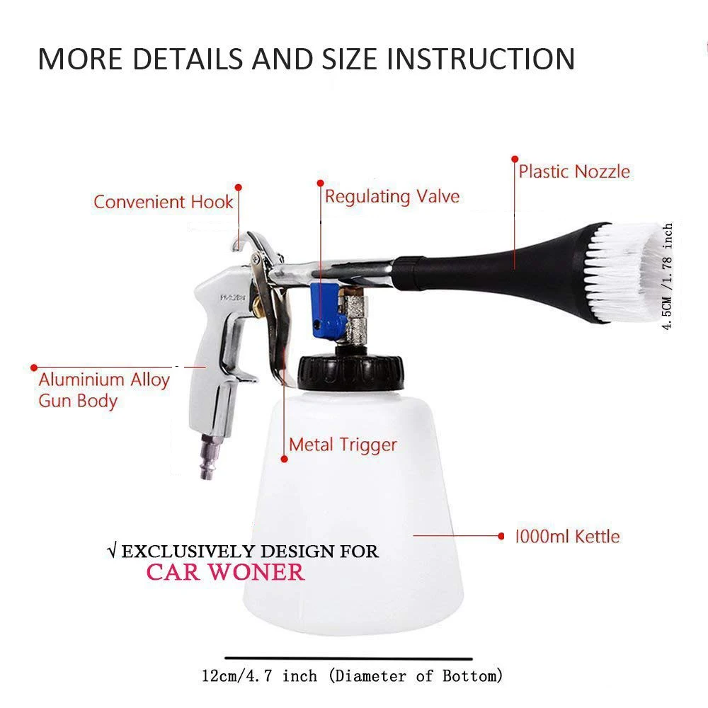 Najtaniej USEU Tornado pistolet do mycia samochodu wysokiego ciśnienia pistolet do czyszczenia samochodu pojazdu do czyszczenia wnętrza Tornado narzędzie Spray dysza samochodu pianka do mycia lance