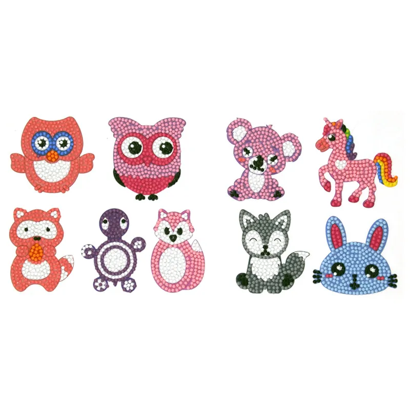 9 шт. наклейки с изображением животных и бриллиантов мини узор Алмазная мозаика