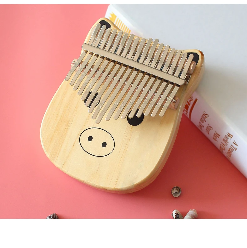 Миниатюрное пианино Kalimba с 17 клавишами и молотком для настройки Деревянное