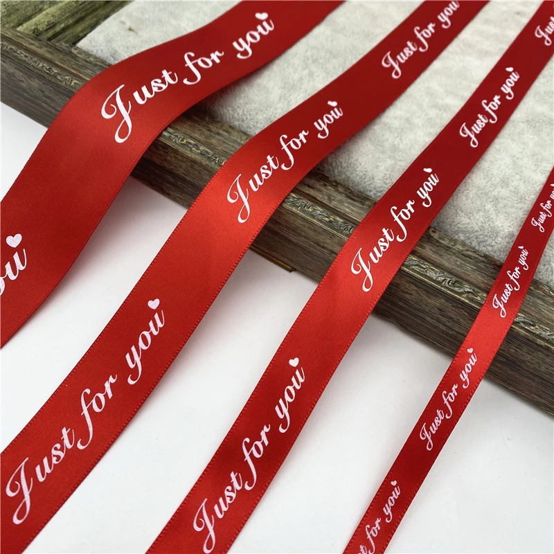 5-Yard Printed Polyester Ribbon for Romantic Gift Wrapping and Wedding Decoration