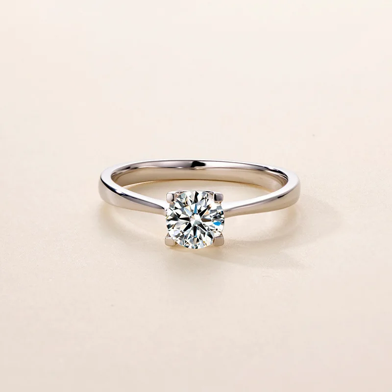 Новые Нежные 0.5ct Муассанит 18 К Настоящее Белое золото обручальные кольца предложение полосы для женщин Леди невесты высококлассные ювелирные изделия с алмазами