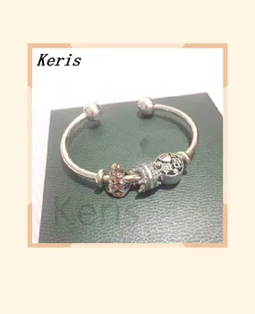 

100% 925 silver sterling Santa's tree in the stars snowflake glamour bracelet present from holiday original jewels