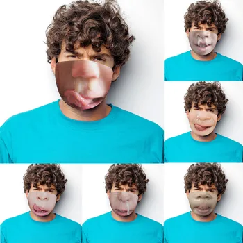 

2pcs Funny Washable Facemask Half Face Mouth Gross Snot Nose Mask Party Mask Mascarilla Reutilizable Mondkapjes Mascherine