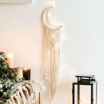 

3 Style Cotton Rope Wall Hanging Woven Knitted Tapestry Moon Star Wall Decor Home Decoration