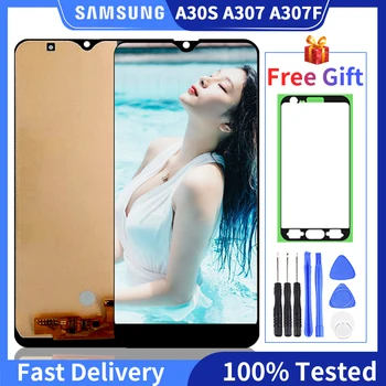 

100% tested AMOLED LCD For SAMSUNG GALAXY A30S A307H/DS A307F Display Touch Screen Digitizer Assembly Replacement Part With Gift