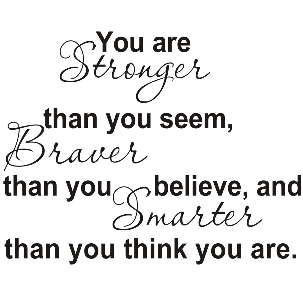 you are stronger than you seem Wall Sticker Living Room bedroom 3D Vinyl Wall Decal Wall Lettering Art Words Home Decor Decor
