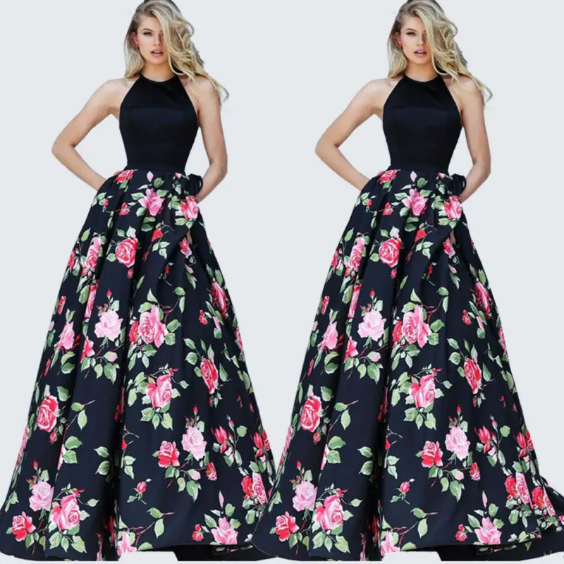 

2020 HOT Selling Summer Women Floral Formal Wedding Long Evening Party Ball Prom Gown Dress Maxi Sundress Vestidos Elegant