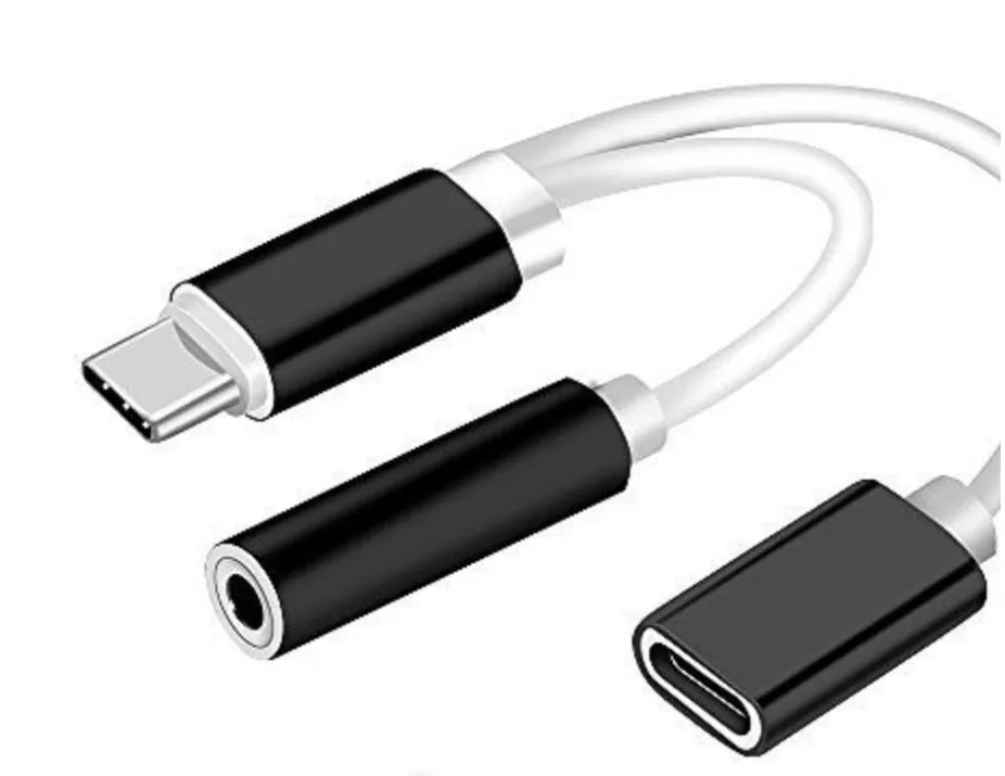 50 шт. Тип-c до 3,5 аудио сплиттер, мм Кабель-адаптер. 2 в 1 USB-C до 3,5 мм аудио адаптер