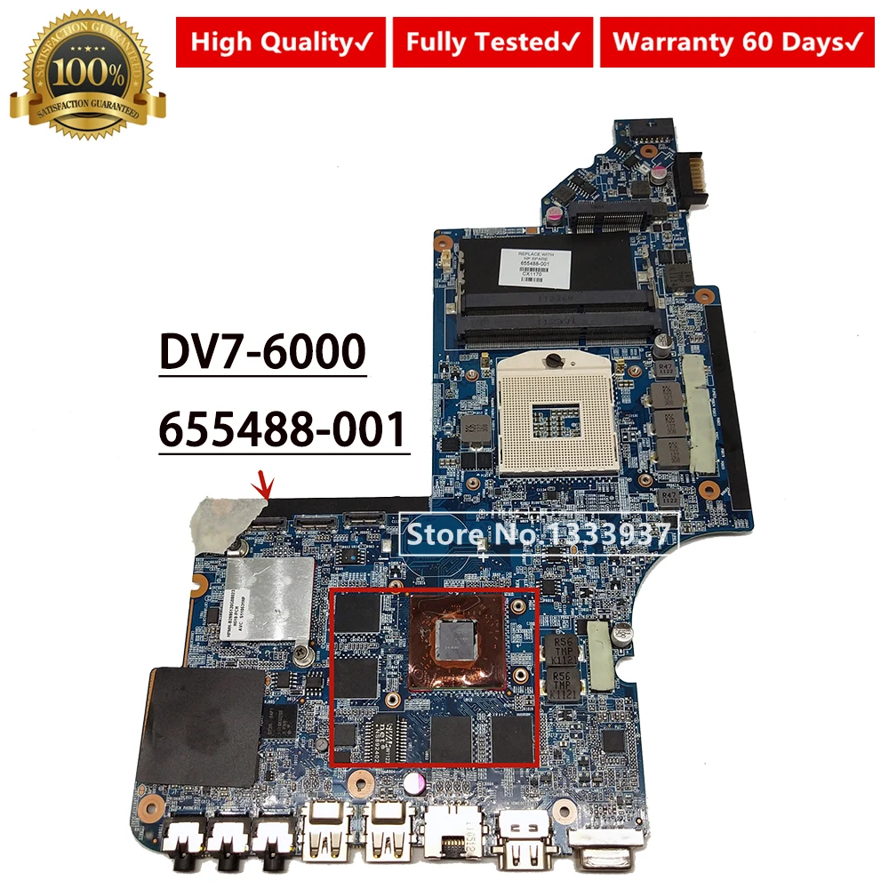 655488-001 материнская плата для HP Pavilion DV7 DV7-6000 Материнская плата ноутбука HM65
