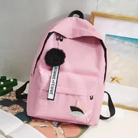 Холщовый женский рюкзак, однотонные школьные сумки для девочек-подростков, рюкзак для мальчиков, повседневные дорожные рюкзаки, школьный ранец, Sac a dos - Цвет: Розовый