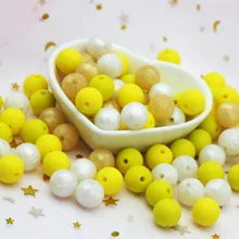 Anneau de dentition en Silicone pour bébé, perles de 19mm, Diy, chaîne de sucette sans Bpa, Bracelet rond à mâcher, accessoires pour nouveau né 