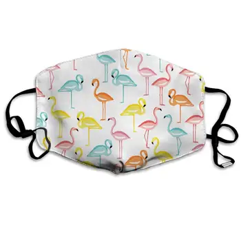 

Unisex Print Mouth Mask - Watercolor Flamingos Seamless Graphics Polyester Anti-dust Mouth-Muffle - Fashion Washed Reusable Face