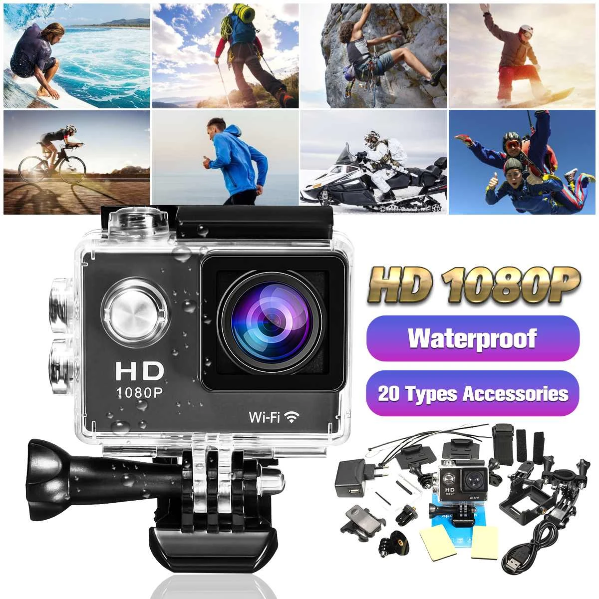 SJ5000 Action Camera Ultra HD 1080P 30FPS WiFi 1.5-Inch 30M Underwater Waterproof Helmet Video Recording Cameras Sport Camera action camera for motorcycle