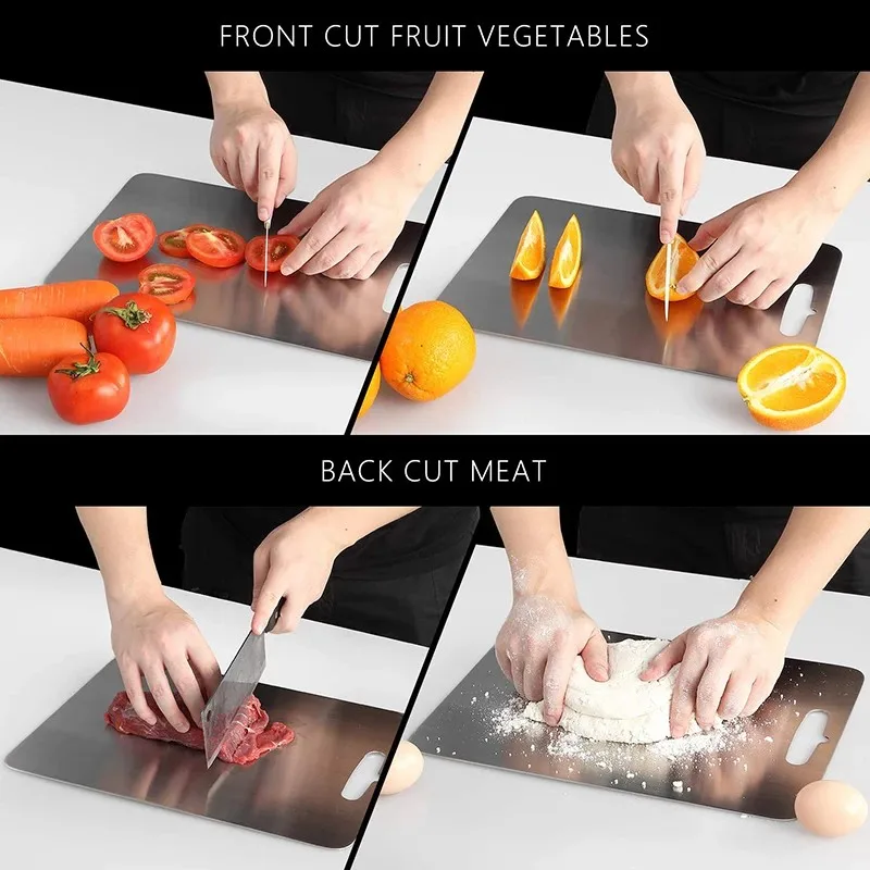 304 Stainless Steel Cutting Board Home Kitchen Rectangular Board Sterile Mildew Proof Fruit Vegetable Meat Chopping Board 5 304 Stainless Steel Cutting Board Home Kitchen Rectangular Board Sterile Mildew Proof Fruit Vegetable Meat Chopping Board 5