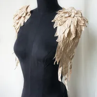 Buy 2PCS/Set Embroidery Angel Wing Applique Sewing Flower Collar Patch For Wedding Party Gown Bridal Dress Clothes Online - Image 2