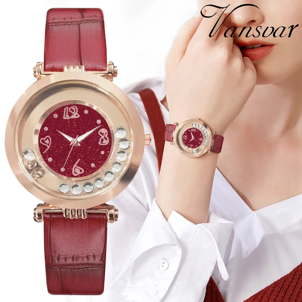 

Vansvar Simple Style Women Watch Rhinestone Small Dial Fashion Ladies Watch Leather Quartz Wristwatch Clock Zegarek Damski #W